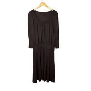 BCBG MAXAZRIA Wool Blend Long Sleeve Brown Midi Dress Size Small